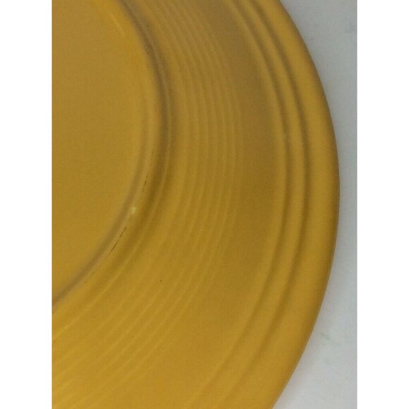 Vintage Homer Laughlin Fiesta Plate Yellow Round Cake Charger Chop 1950-60s HLO - Picture 6 of 8